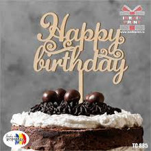 Încarcă imaginea în vizualizatorul Galerie, Topper Tort Happy Birthday Auriu